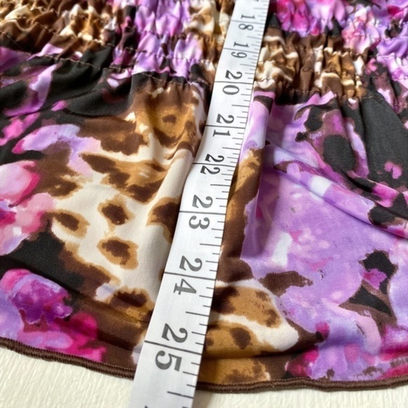 Unbranded Purple Floral and Animal Print Short Sleeve Top - Picture 9 of 11